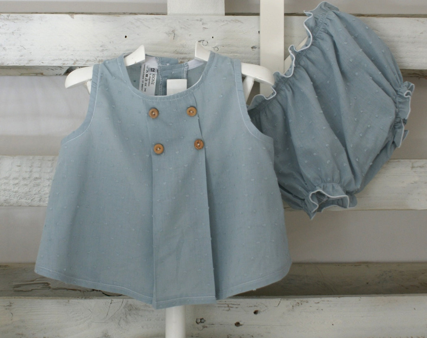 Vestido+ pololo plumeti azul