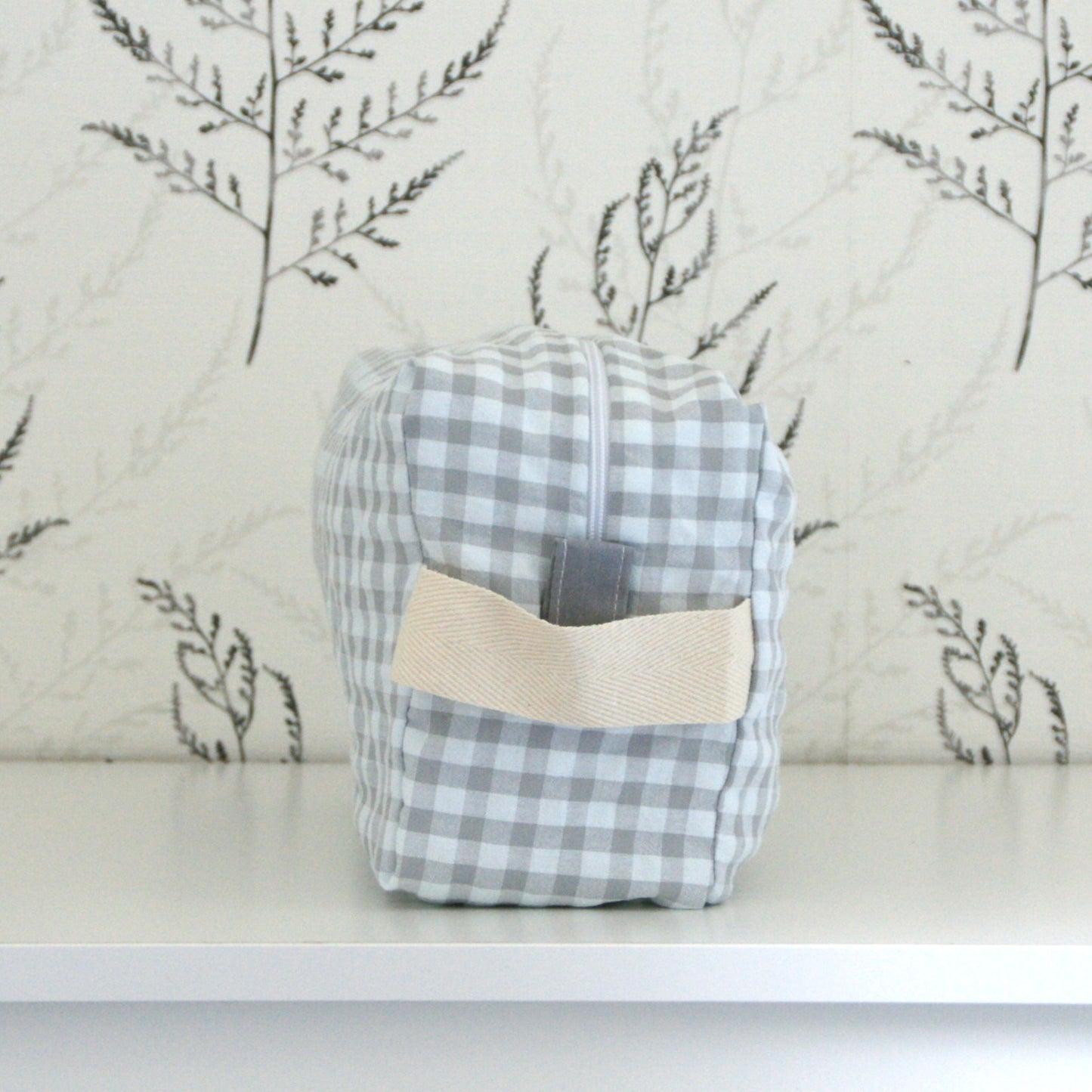 Neceser grande vichy gris