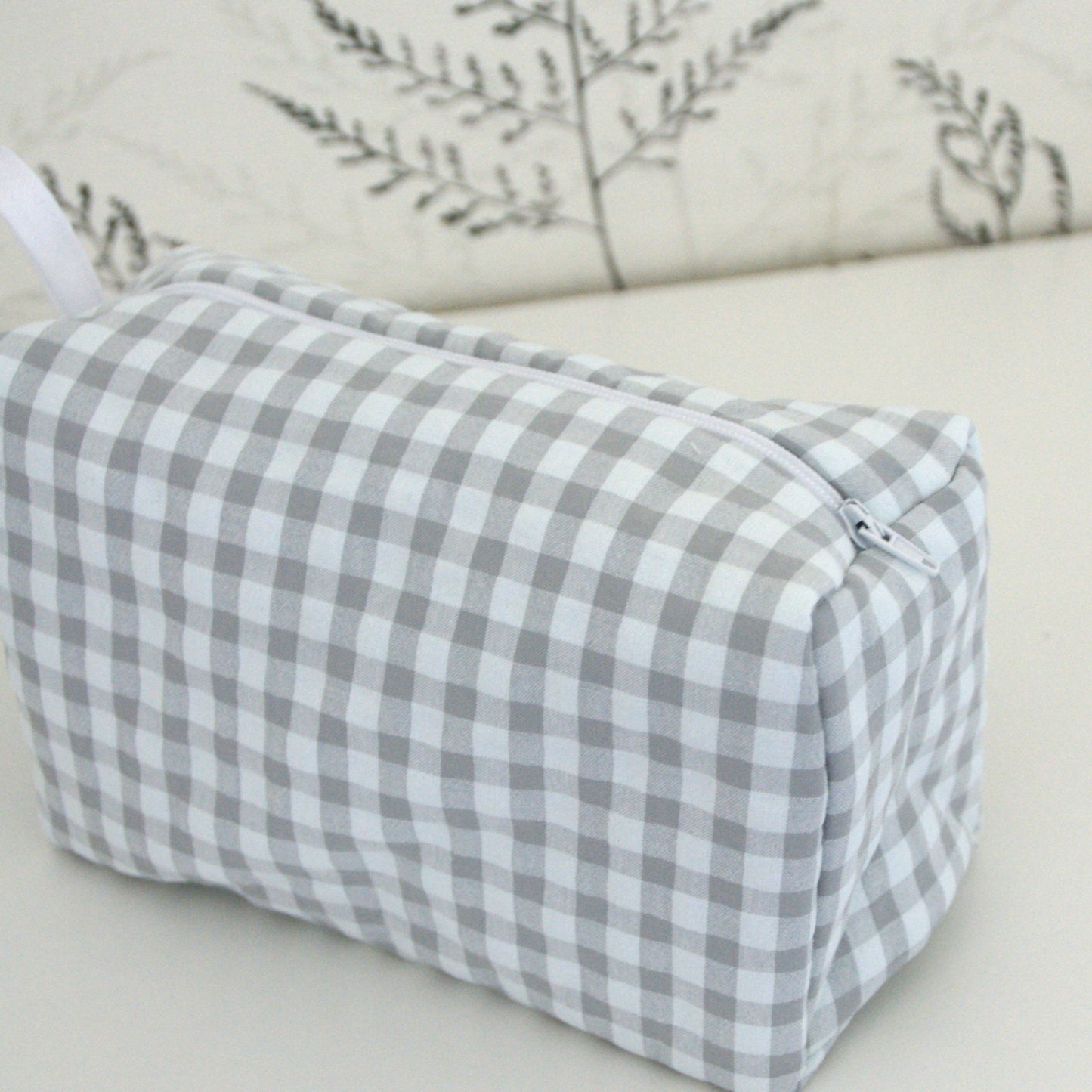Neceser cubo vichy gris
