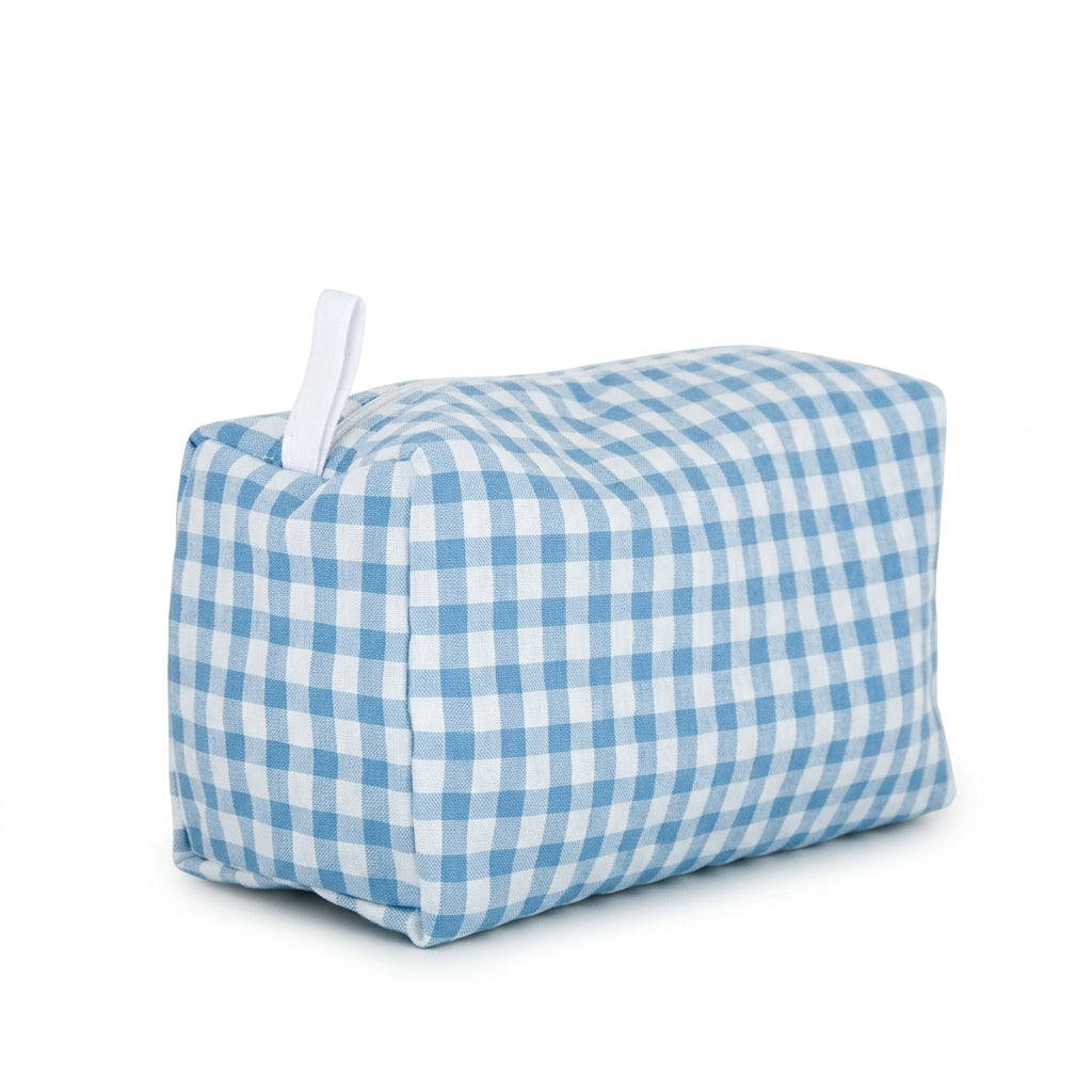 Neceser cubo vichy azul claro