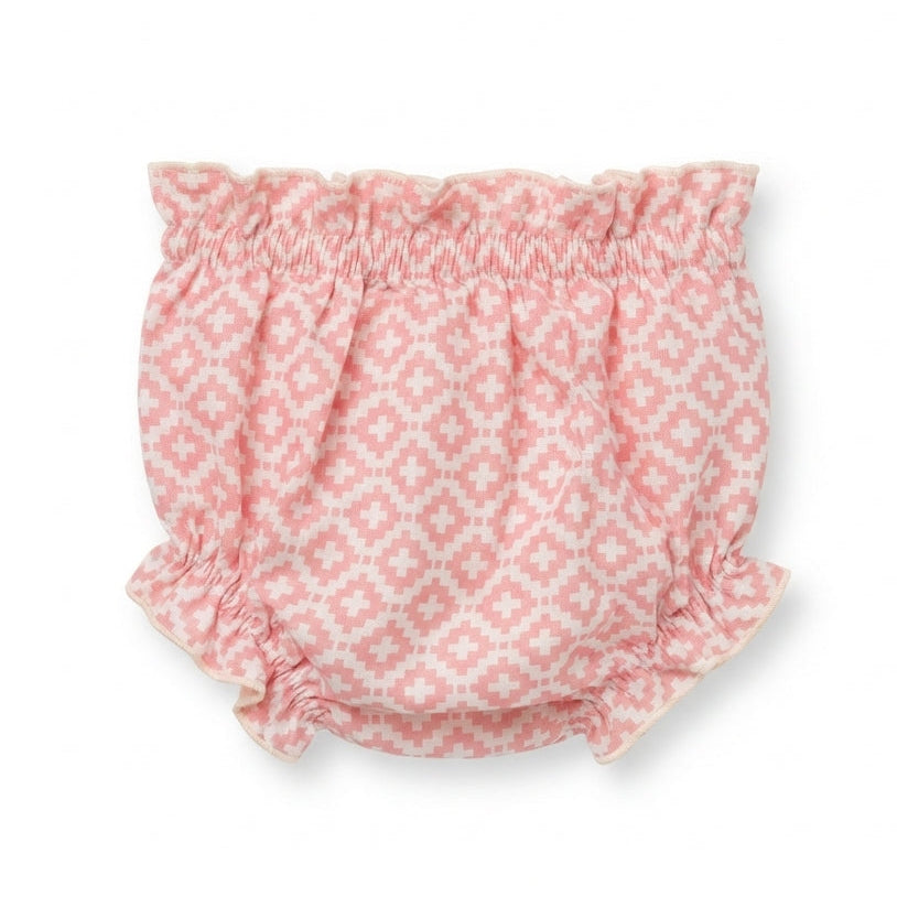Cubre pañal geométrico rosa