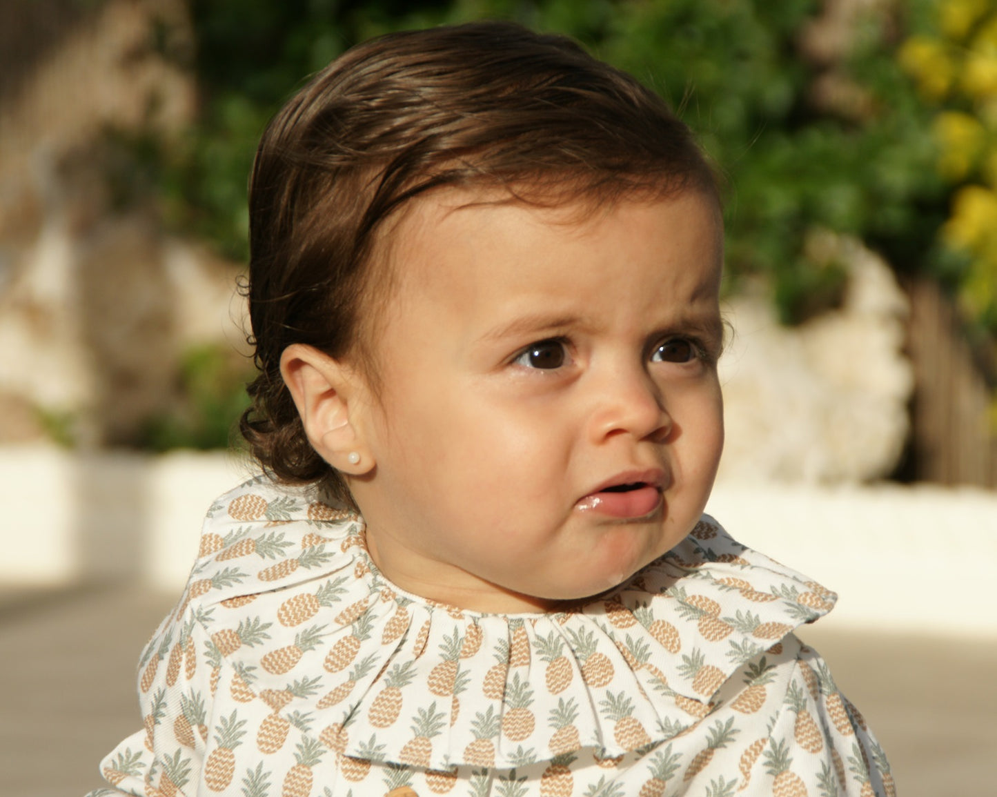 Vestido piñas beige con pololo