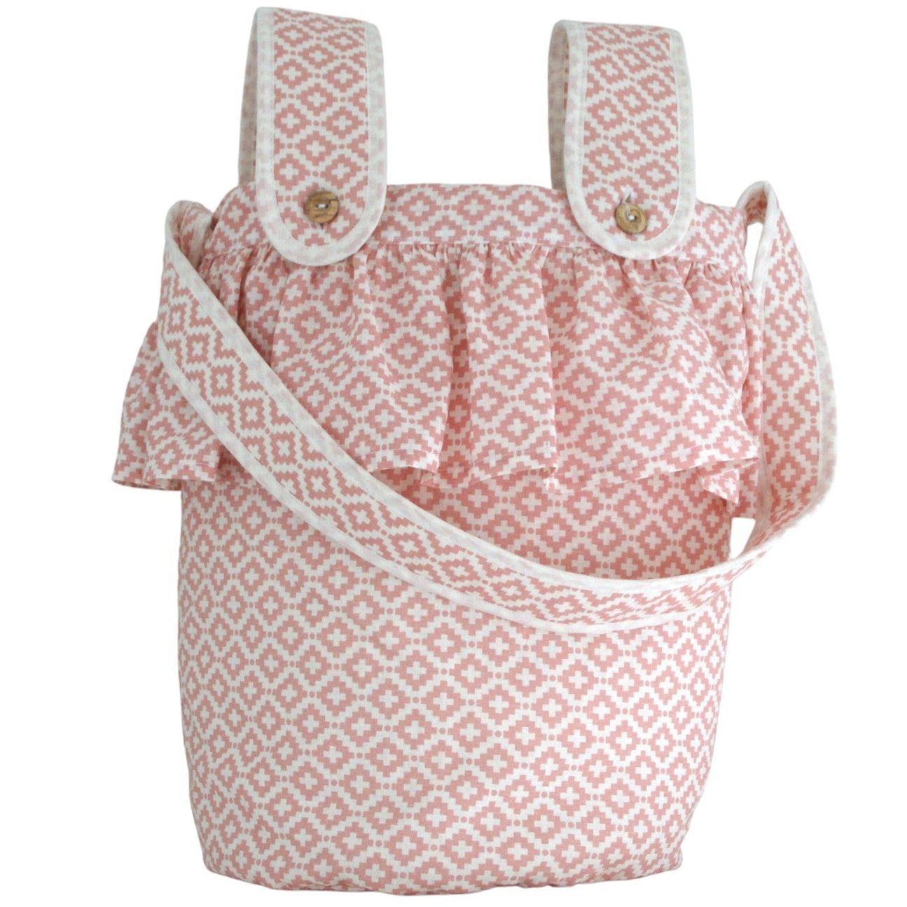 BOLSA CARRO REDONDA GEOMÉTRICO ROSA