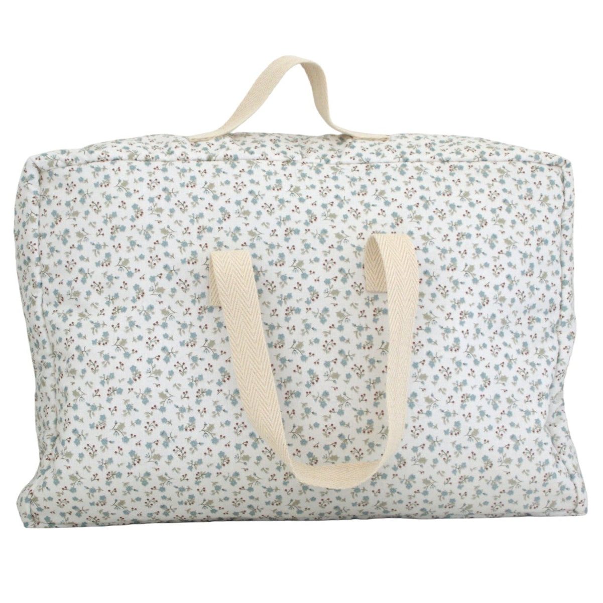 MALETA VICHY FLORECITAS AZUL