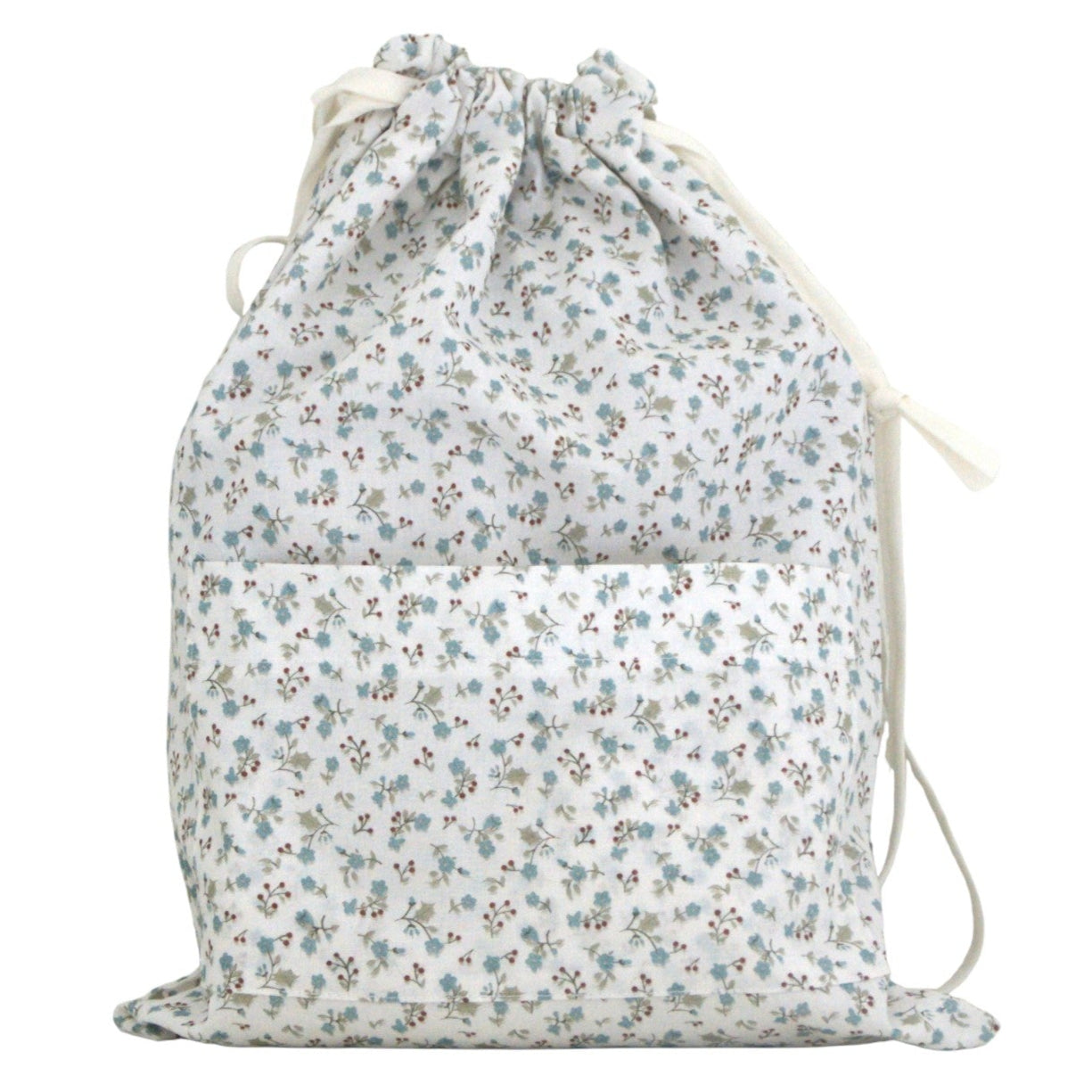 BOLSA ROPA FLORECITAS AZUL