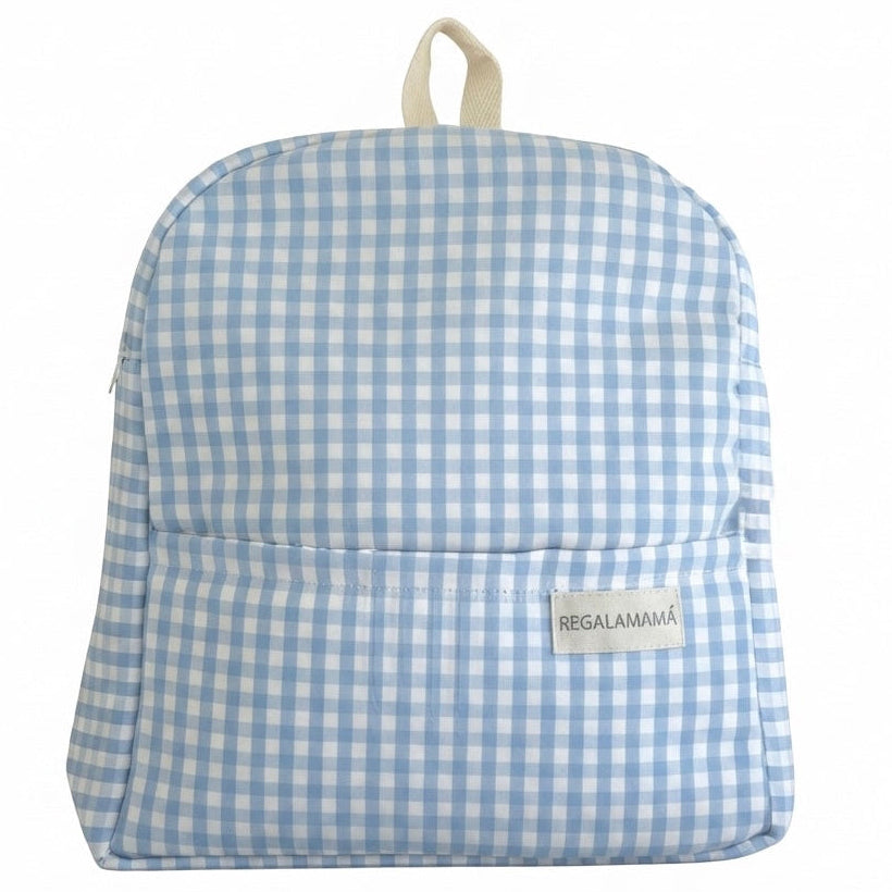 Mochila guardería vichy azul