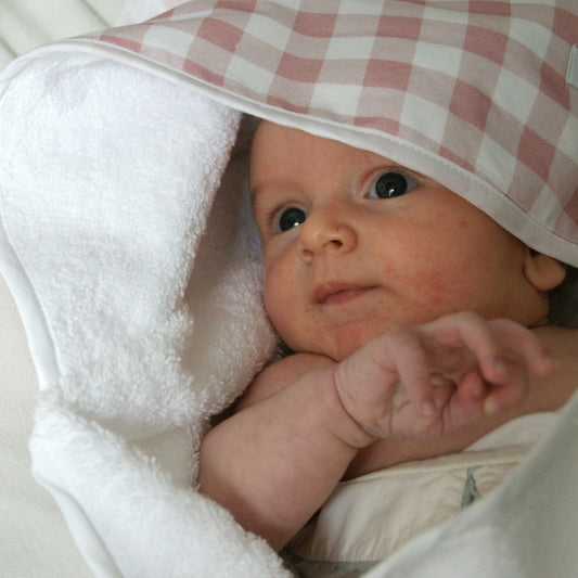 TOALLA CAPUCHA VICHY ROSA