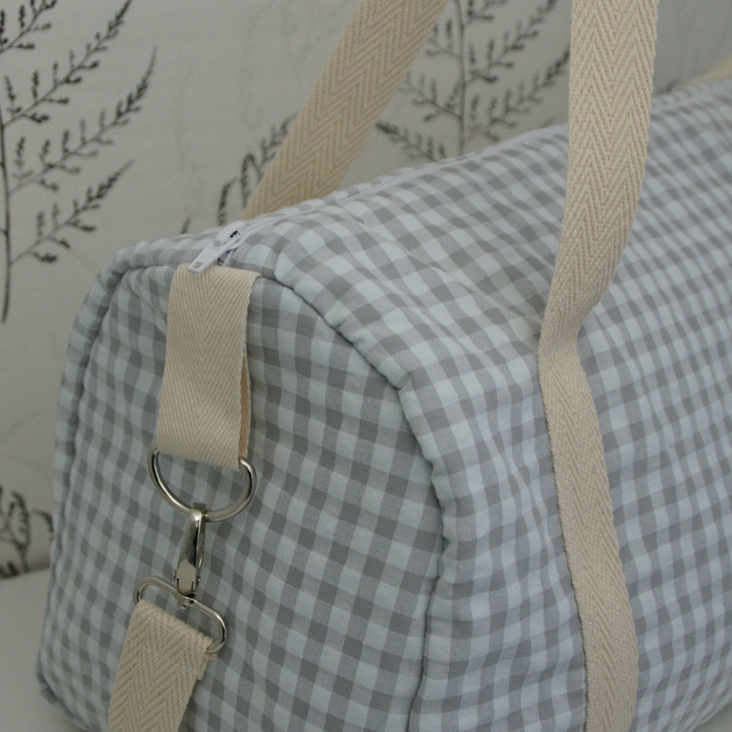 Bolso viaje vichy gris