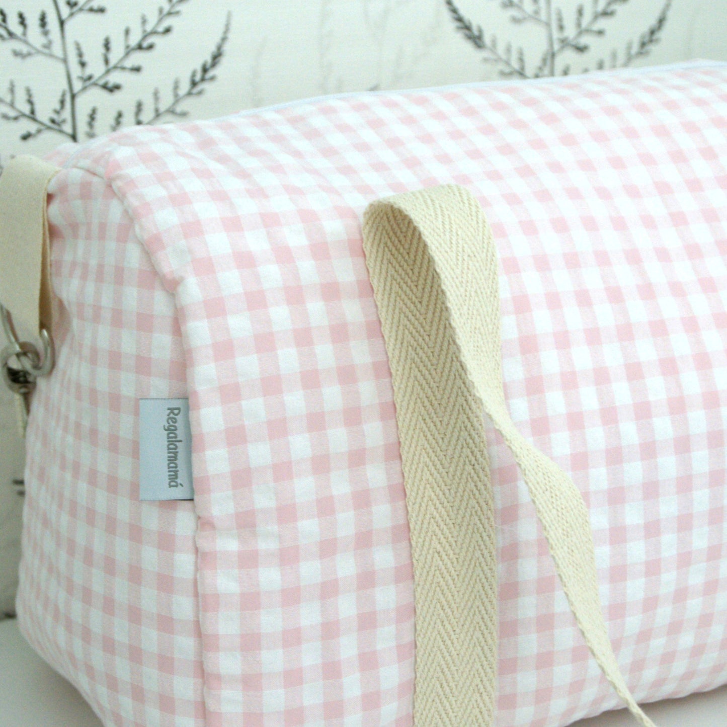 Bolso viaje vichy rosa pequeño