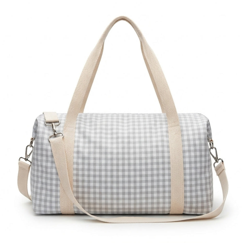 Bolso viaje vichy gris