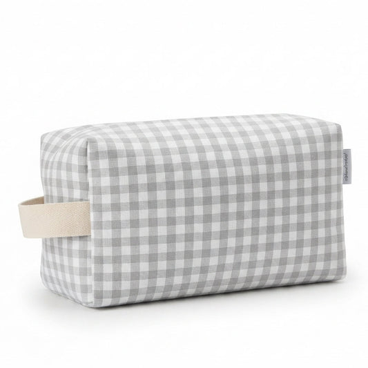 Neceser grande vichy gris