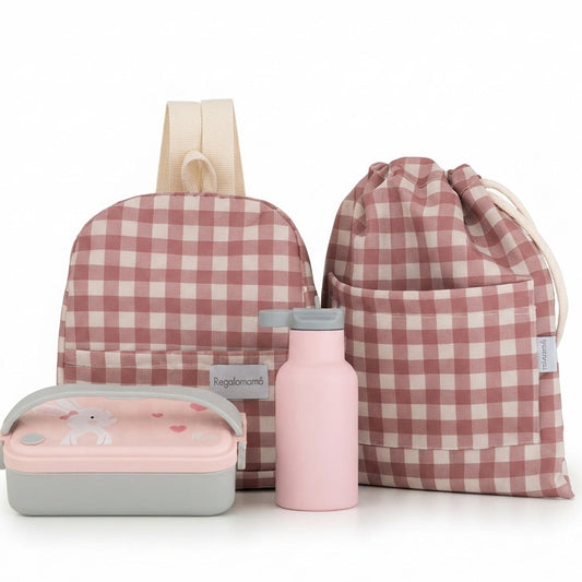 Pack guardería Waterproof vichy Lola personalizado