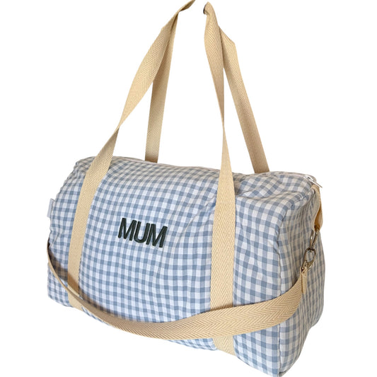 Bolso viaje vichy azul clarito