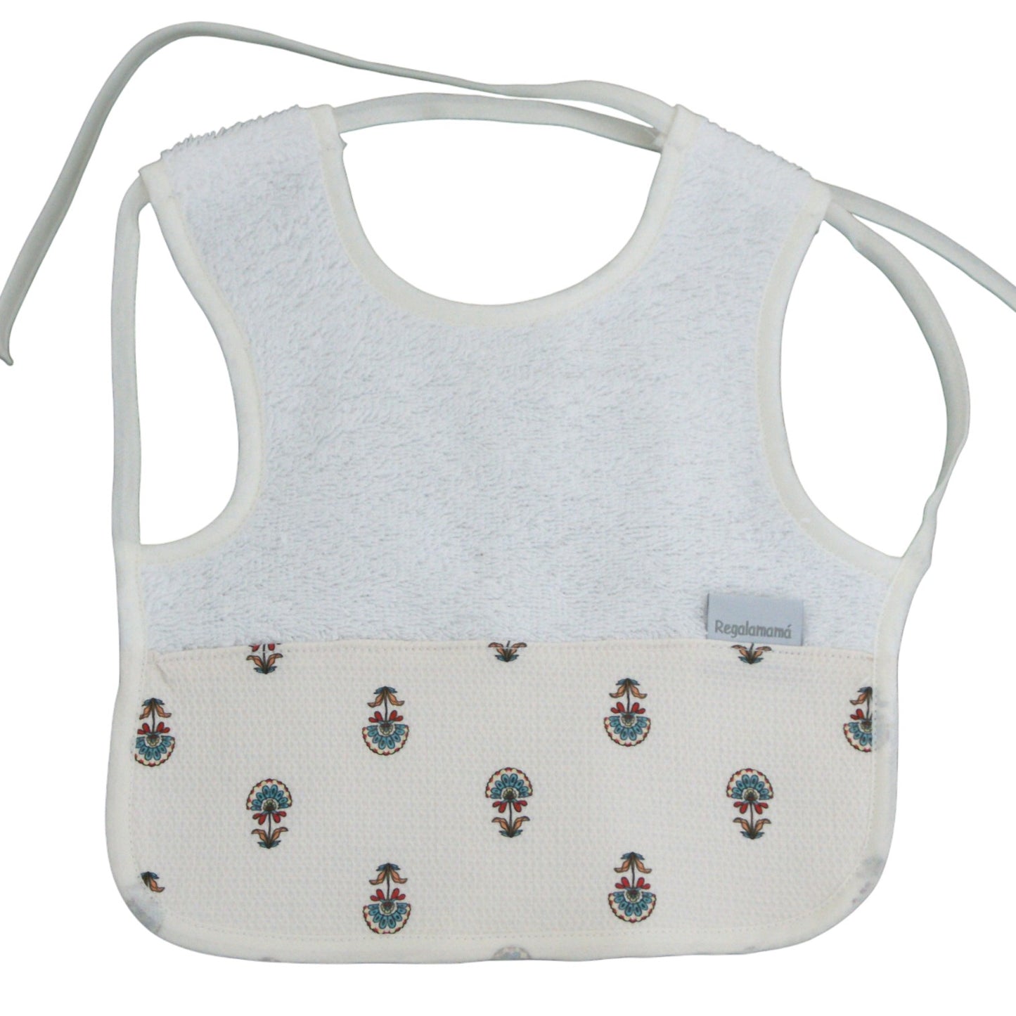 Babero camiseta para bebé blanco con estampado