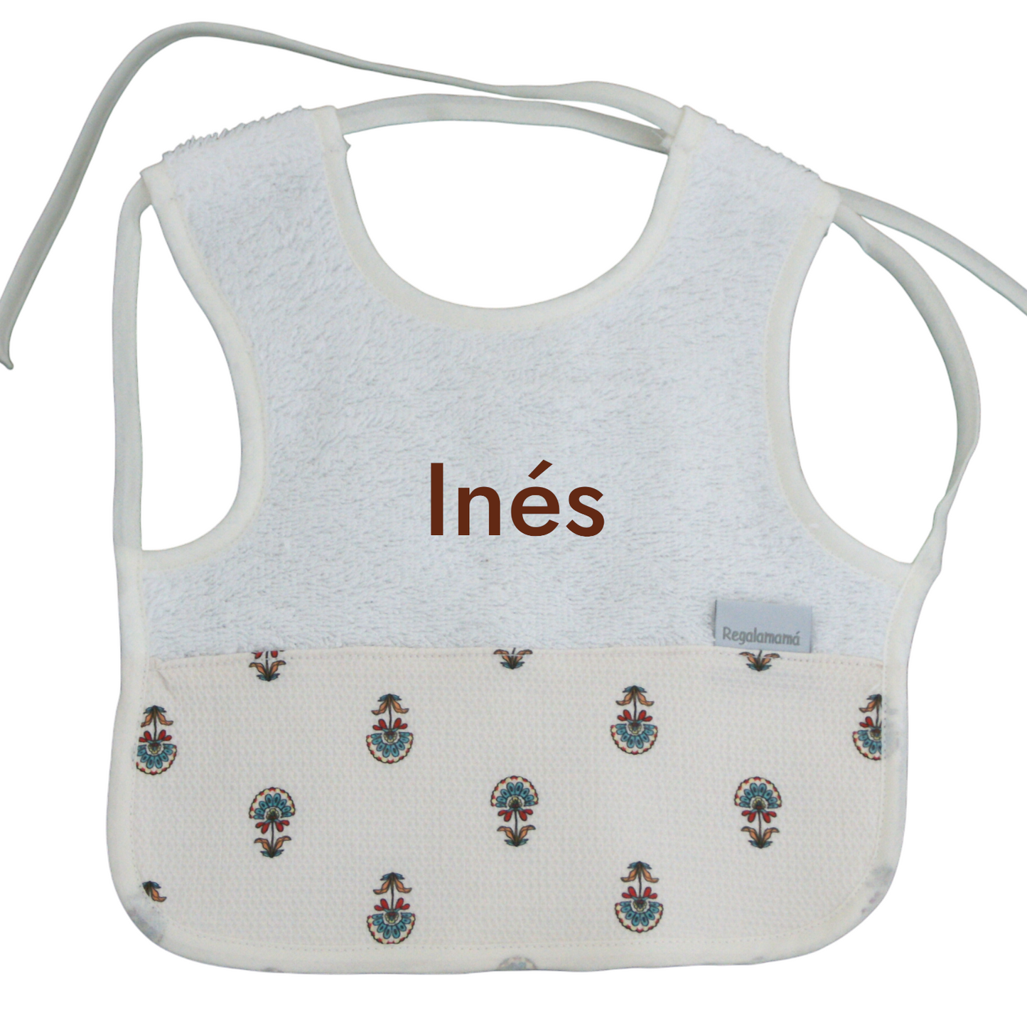 Babero camiseta personalizado para bebé blanco con estampado