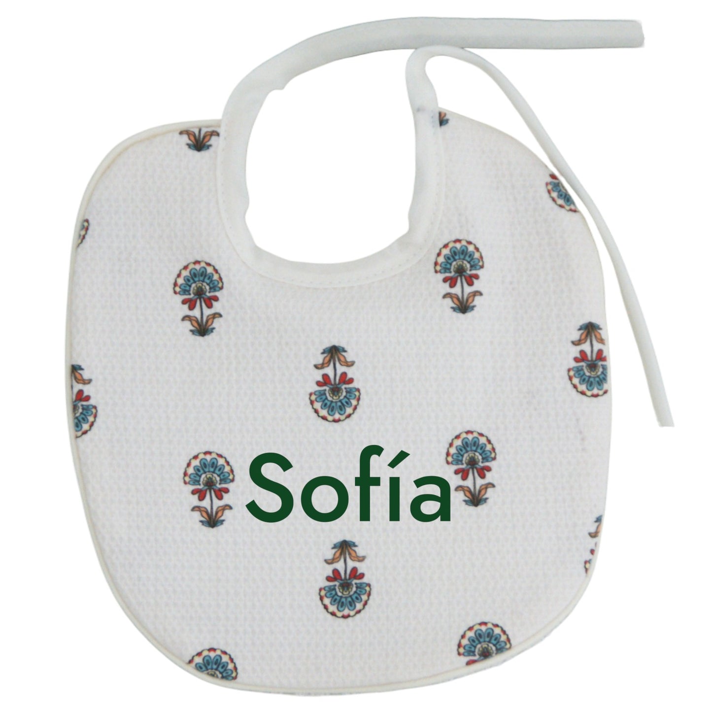 Babero personalizado para bebé blanco con estampado