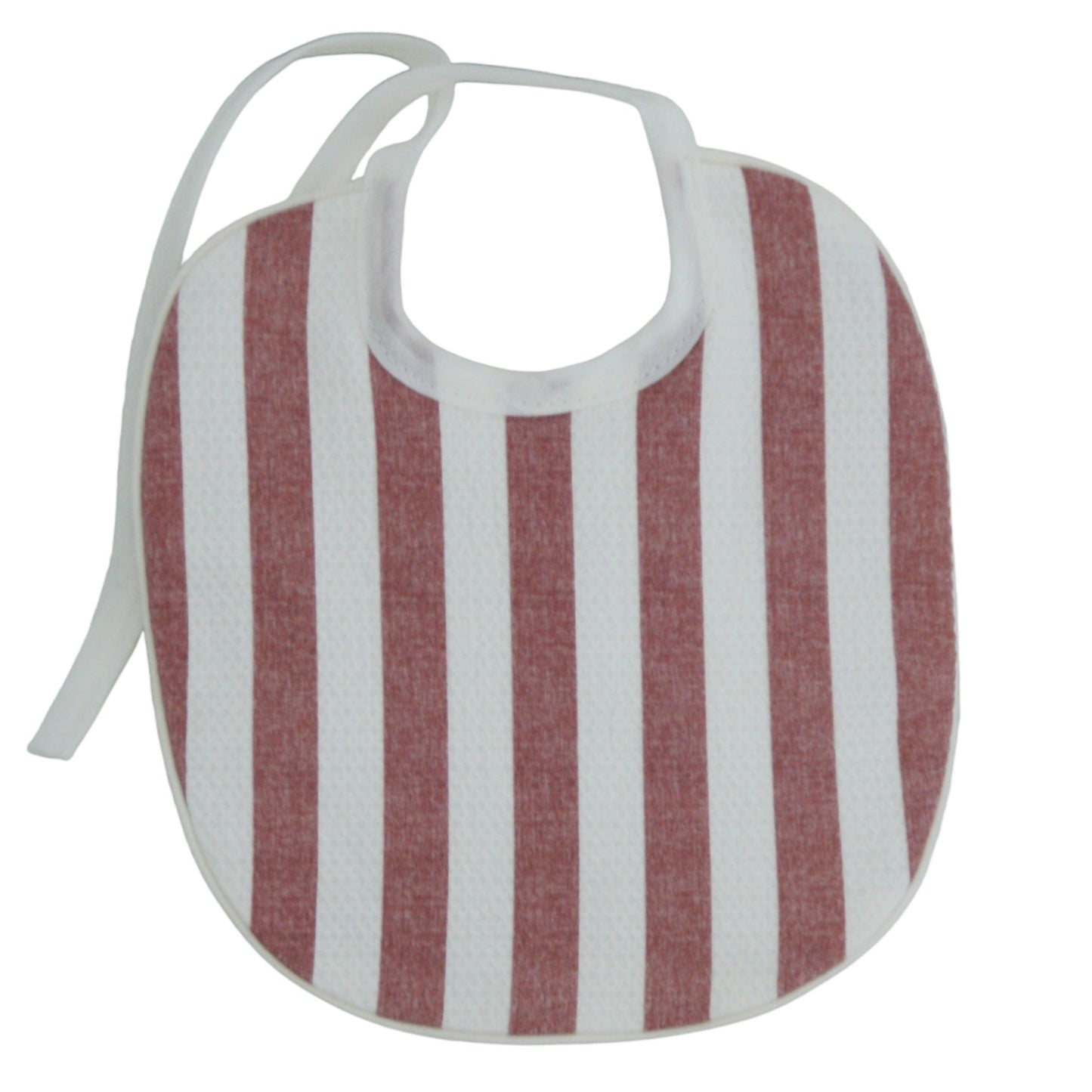 Babero para bebé blanco con estampado de rayas