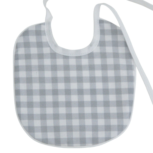 Babero para bebé vichy gris