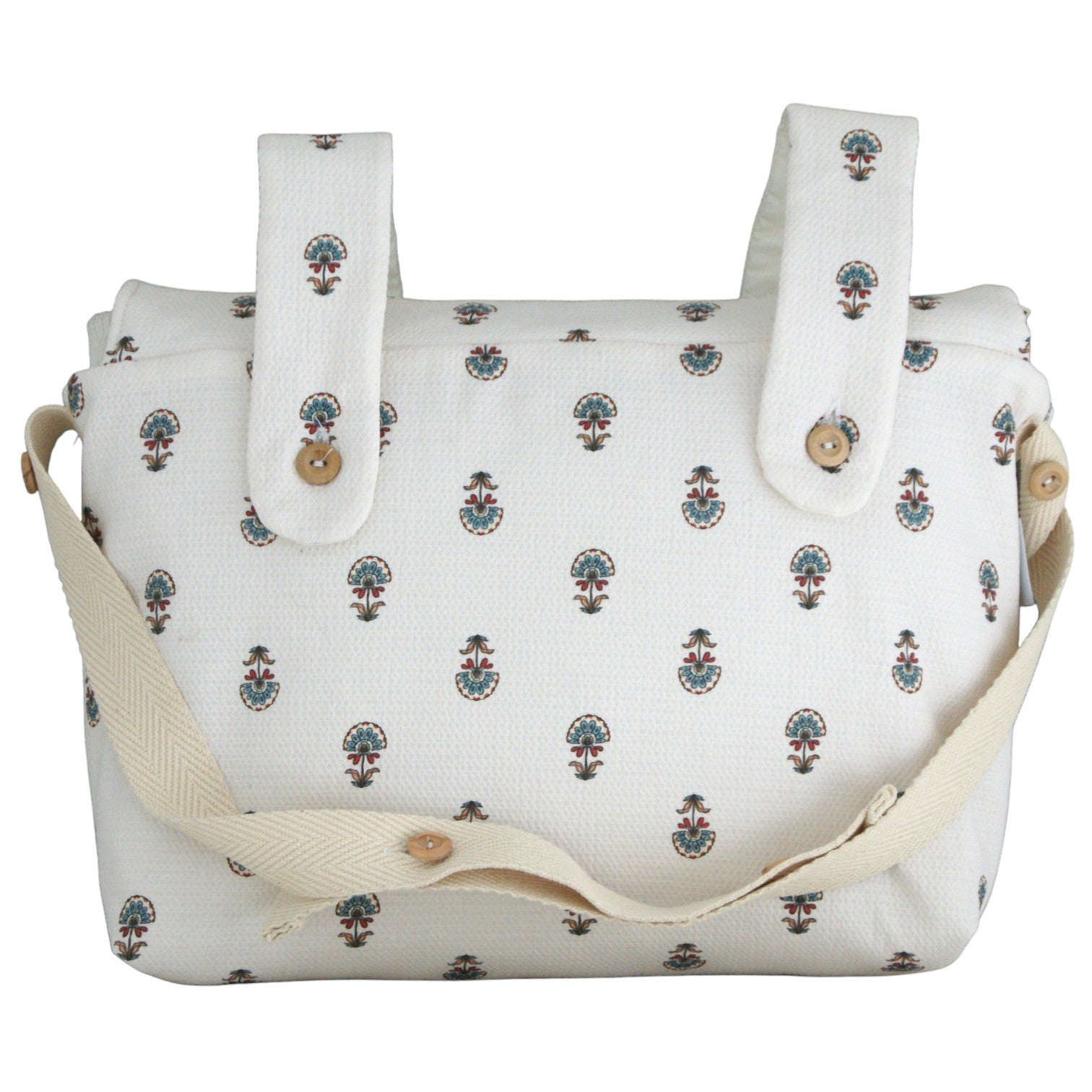 Bolsa de carro para bebés blanca con estampado