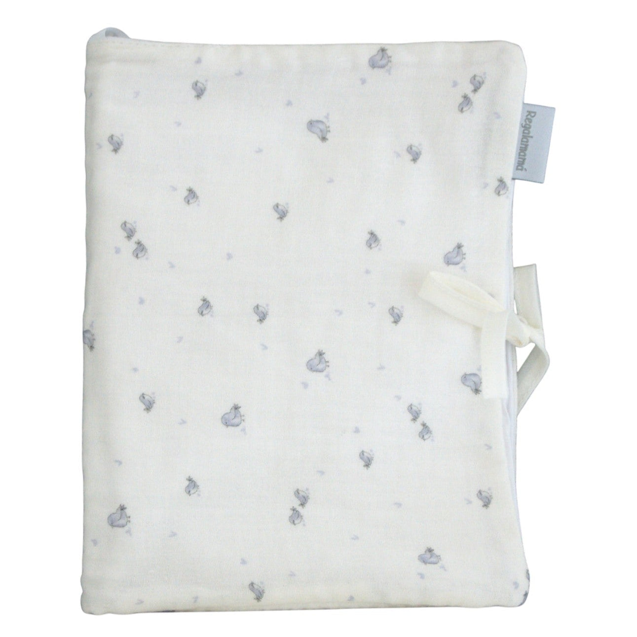 Cambiador blanco para bebés con estampado pajaritos