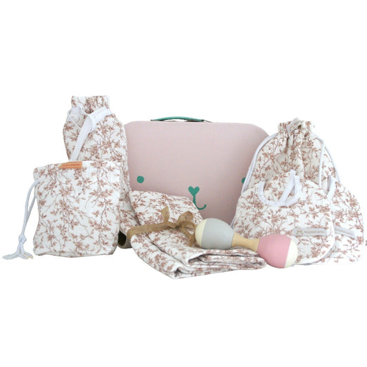 Maleta bebé Detalle personalizada con asas y cremallera, ideal para hospital y viaje.