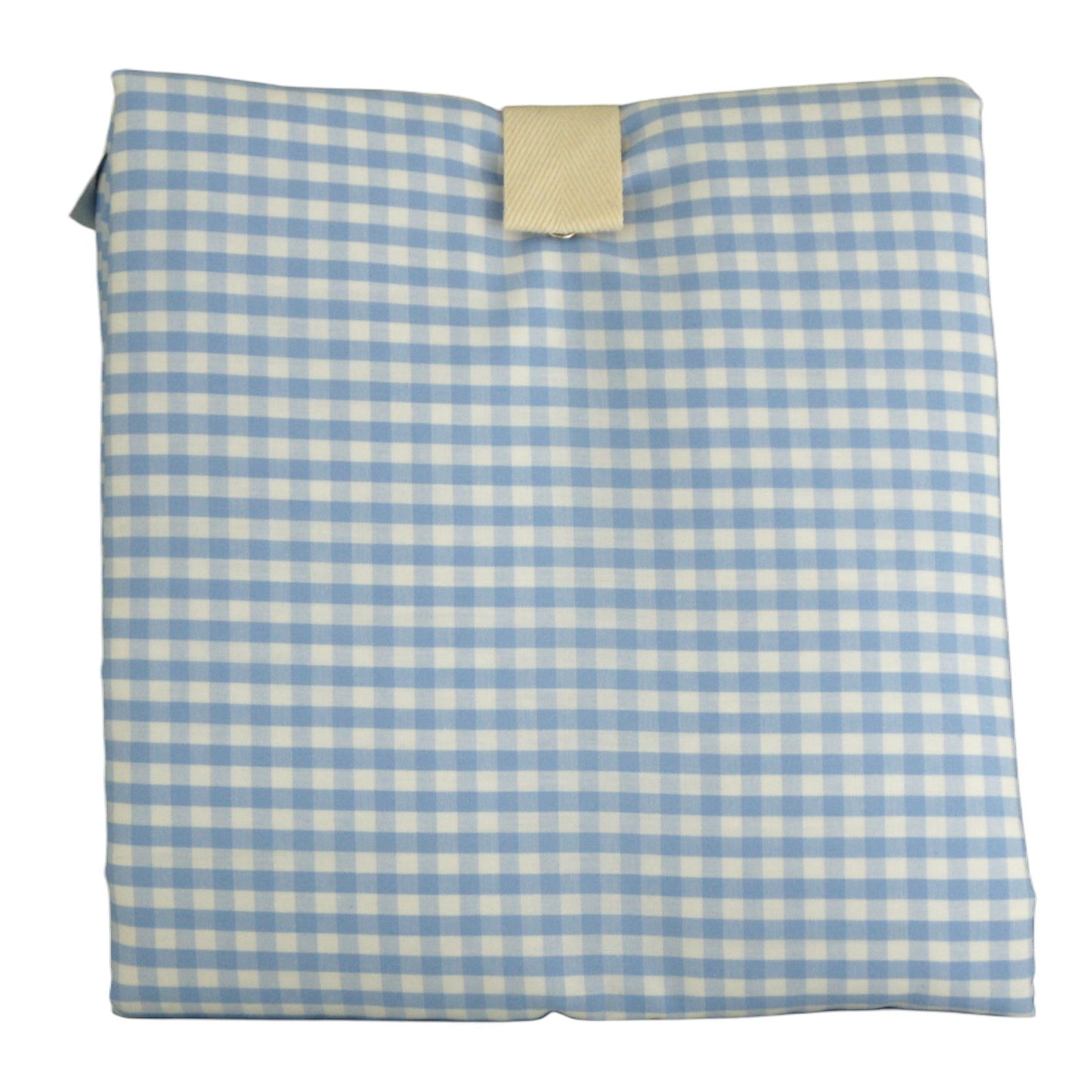 Cambiador de bebés con estampado vichy azul