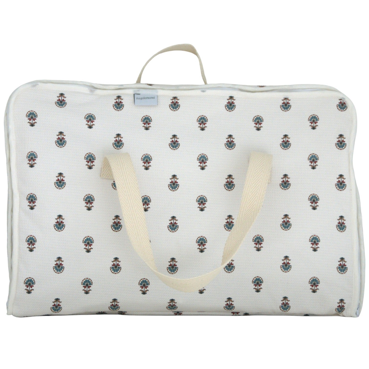 Maleta de Maternidad Mafalda para bebé con asas, ideal como maleta de hospital o de viaje, sobre fondo blanco.