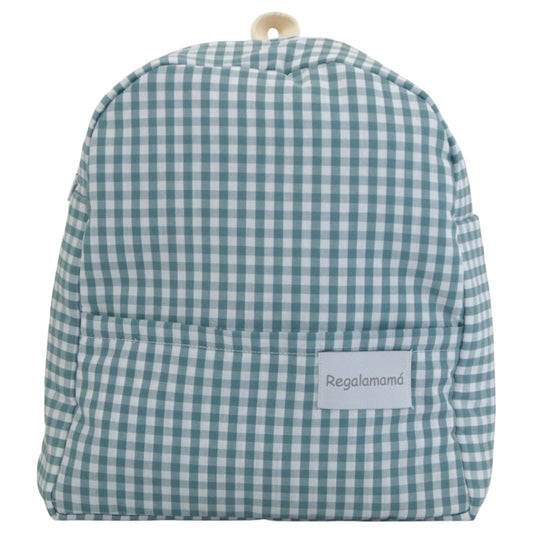 Mochila guardería vichy verde
