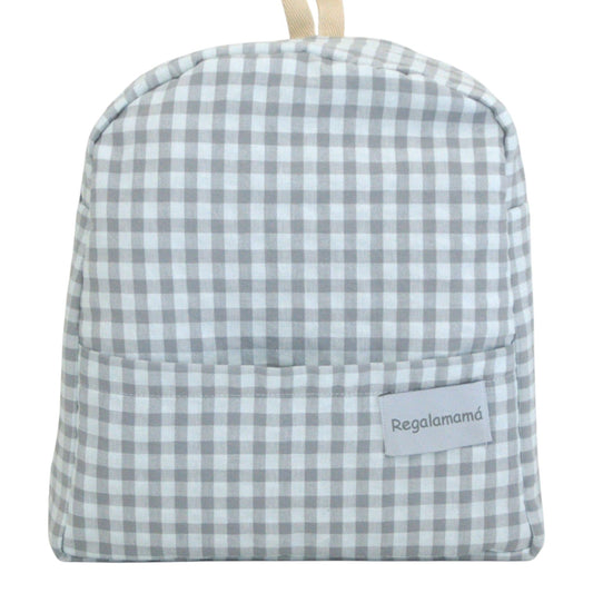 Mochila guardería vichy gris
