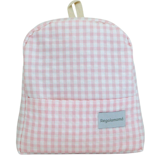 Mochila guardería vichy rosa