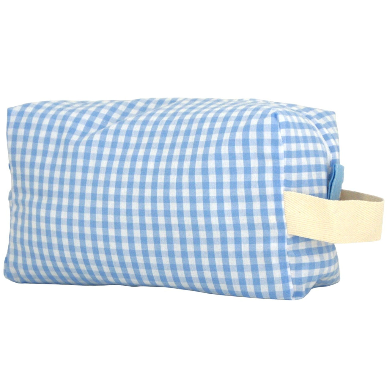 Neceser grande de viaje con gran capacidad, estampado vichy azul