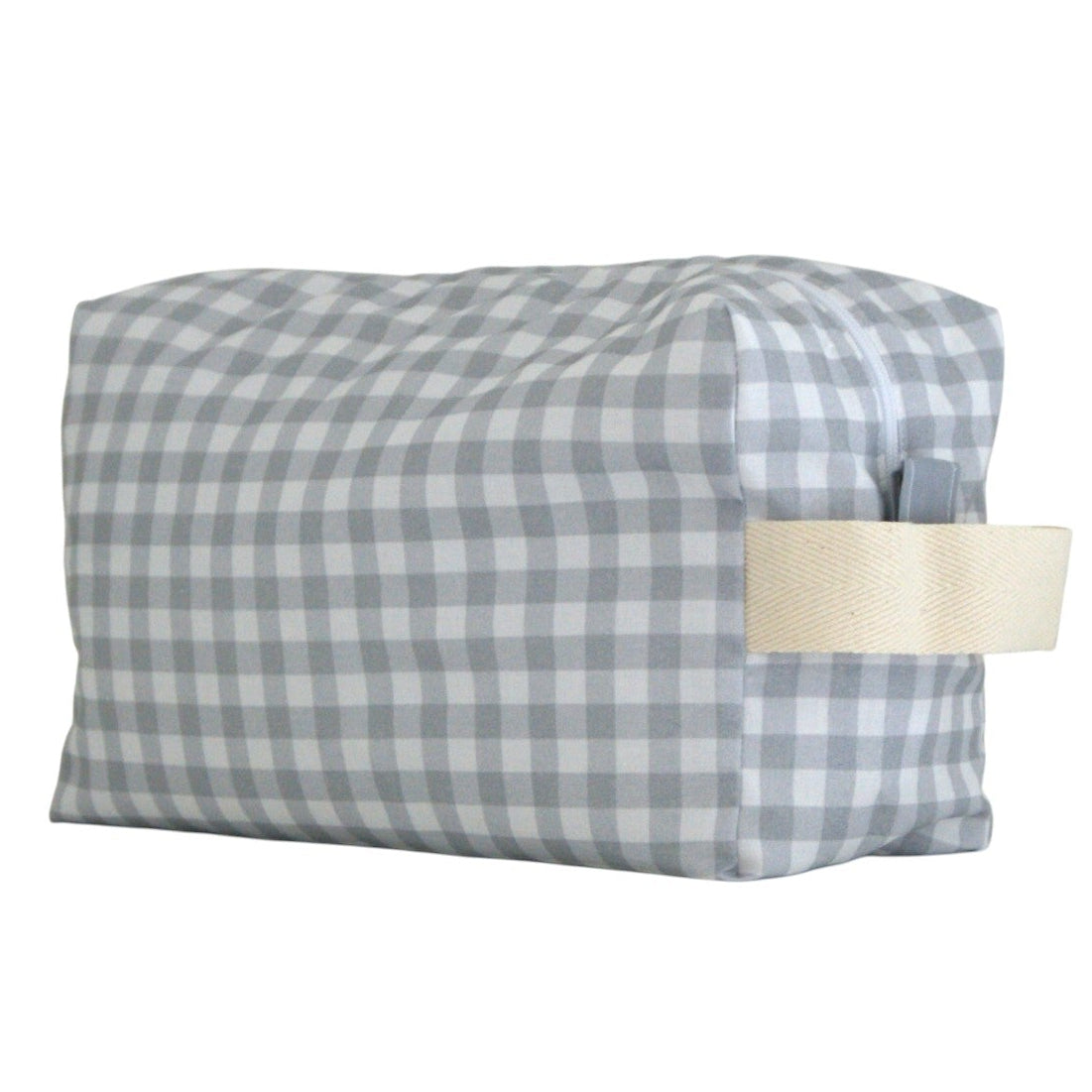 Neceser grande para niño o adulto con estampado vichy gris