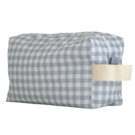 Neceser grande para niño o adulto con estampado vichy gris