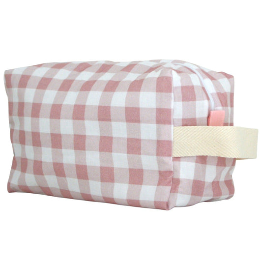 Neceser para niño o adulto con estampado vichy rosa