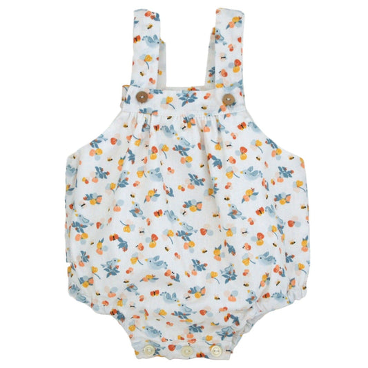 Peto blanco para bebé con estampado de pajaritos