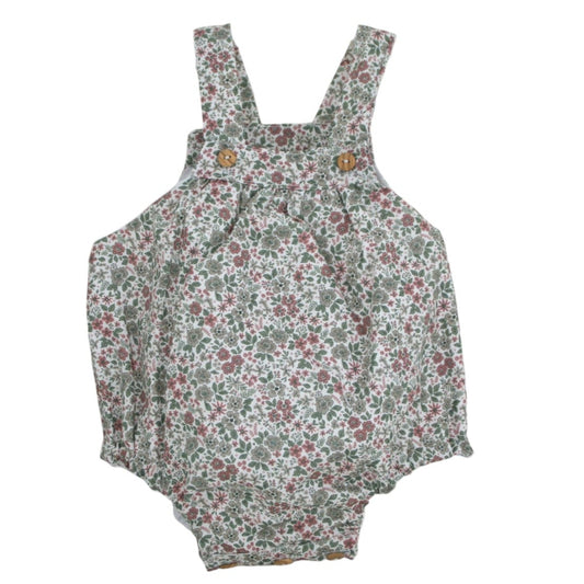 Peto para bebé verde con estampado de flores