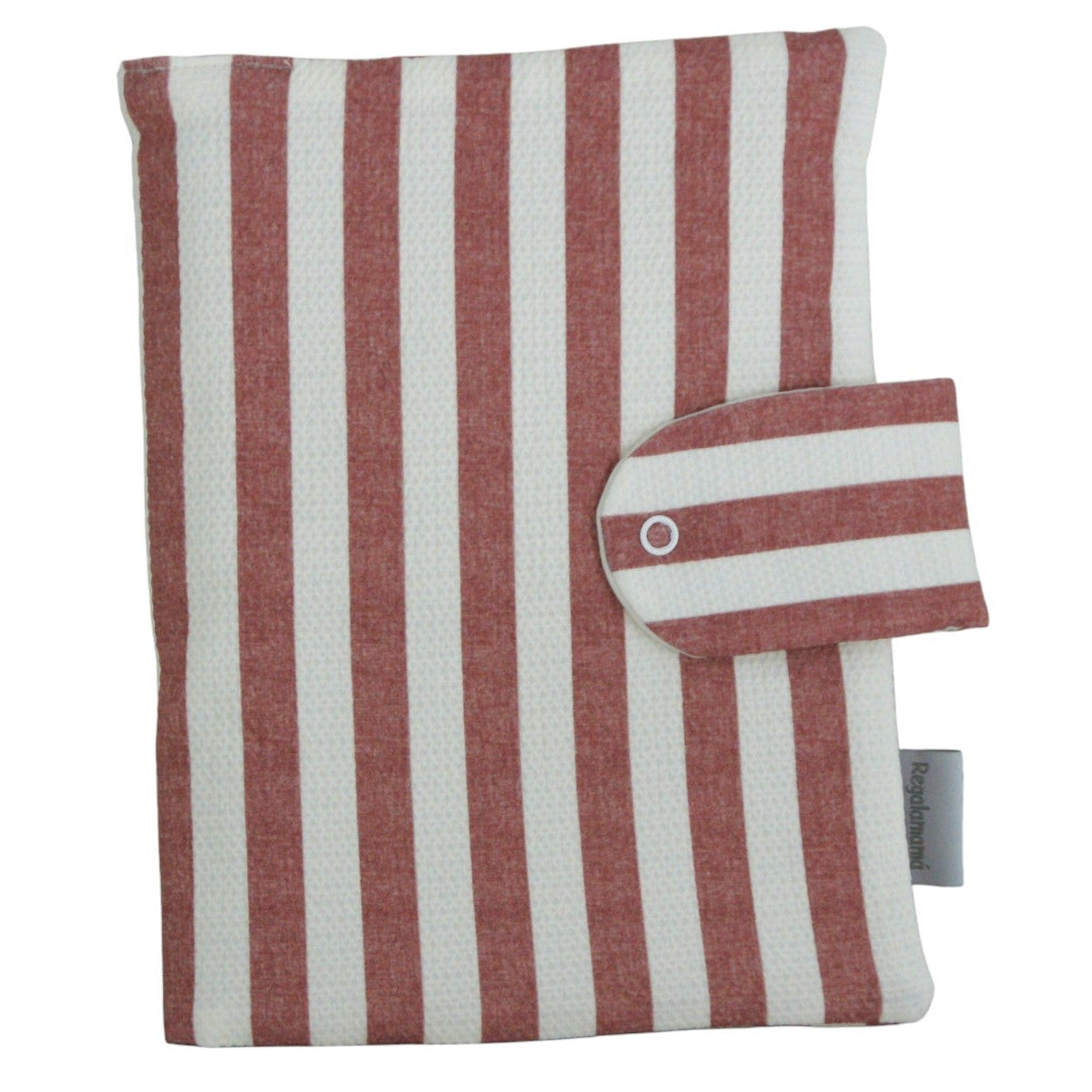 Porta documentos para bebé con estampado de rayas rosa y blanco