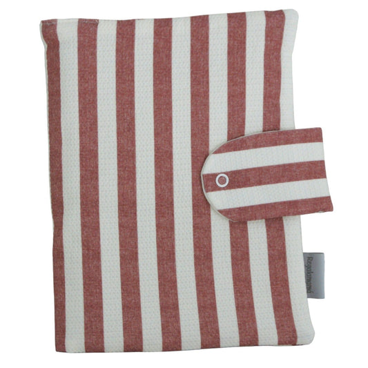 Porta documentos para bebé con estampado de rayas rosa y blanco