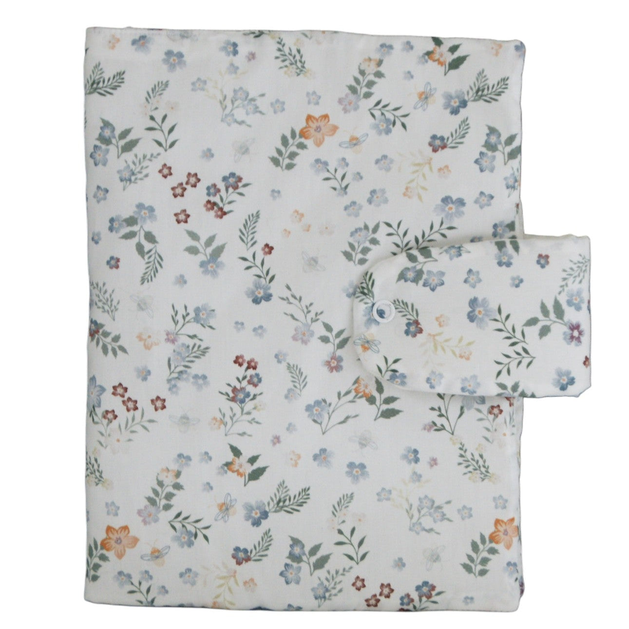 Porta documentos estampado de ramas  y flores verde. Unisex, regalo perfecto para bebé.