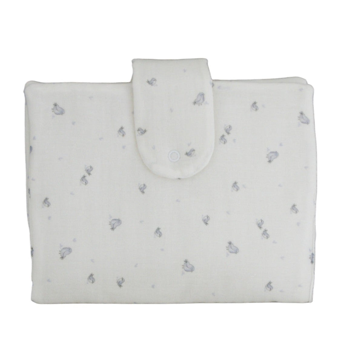 Funda portadocumentos blanca con estampado de pajaritos