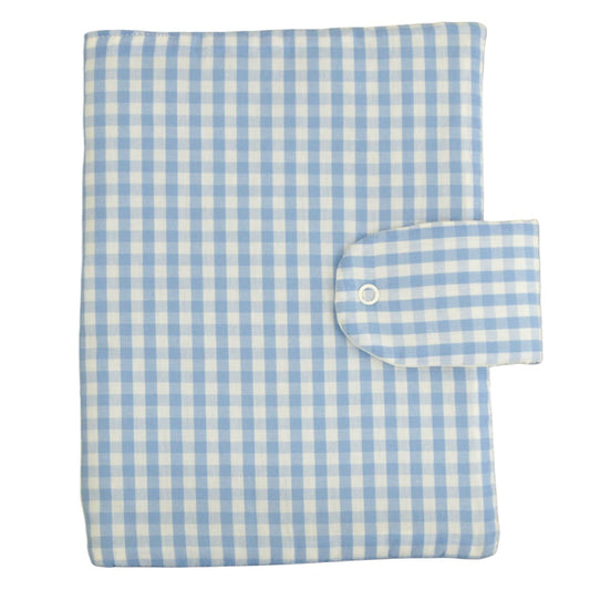 Porta documentos para bebé estampado vichy azul