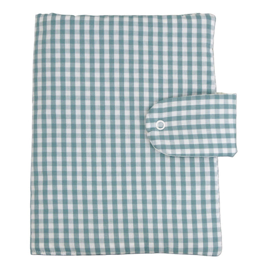 Porta documentos para el bebé estampado vichy verde.