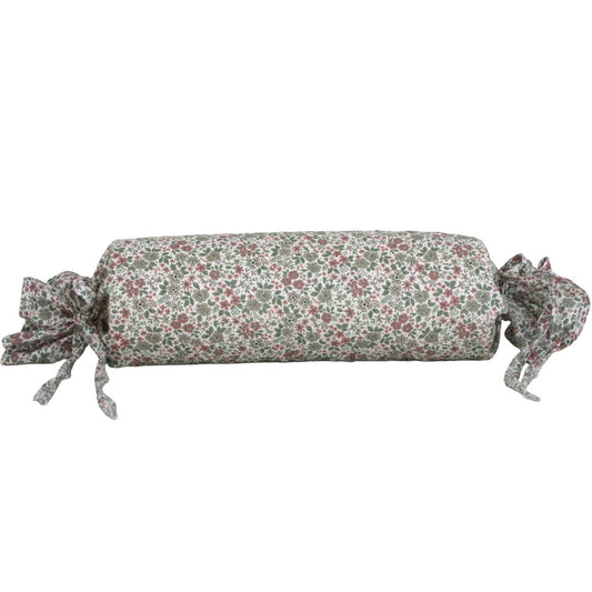 Rulo anti vuelco verde para bebés con estampado de flores