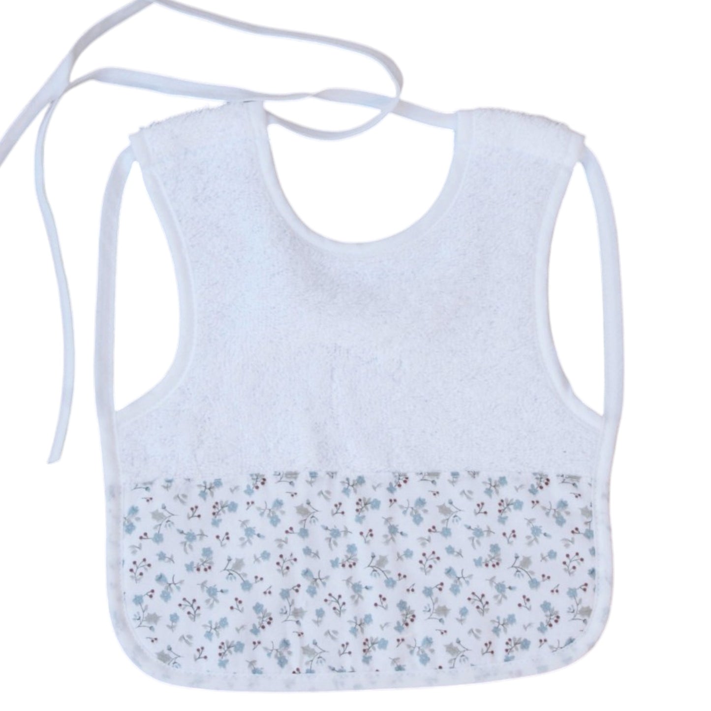 BABERO CAMISETA FLORECITAS AZUL