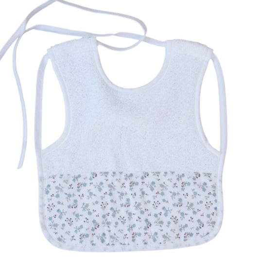 BABERO CAMISETA FLORECITAS AZUL