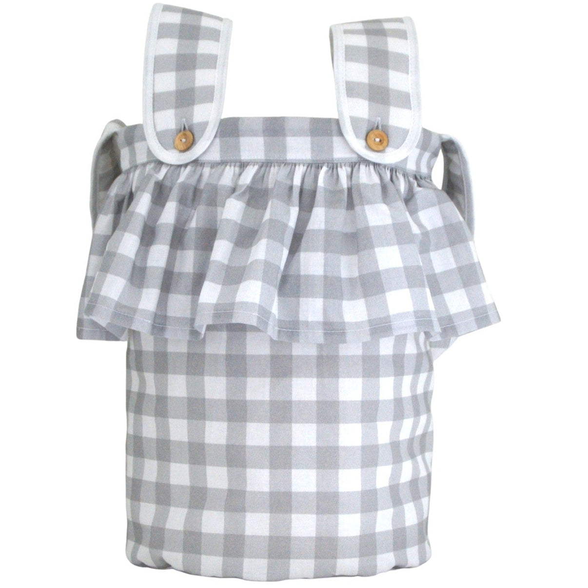 BOLSA CARRO REDONDA VICHY GRIS