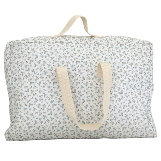 MALETA VICHY FLORECITAS AZUL