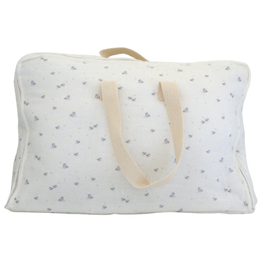 MALETA VICHY PAJAROS GRIS