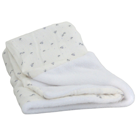 MANTA REVERSIBLE PAJAROS GRIS