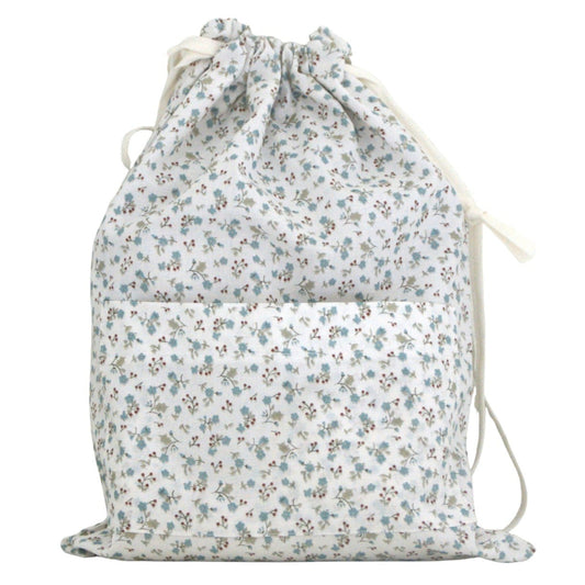 BOLSA ROPA FLORECITAS AZUL